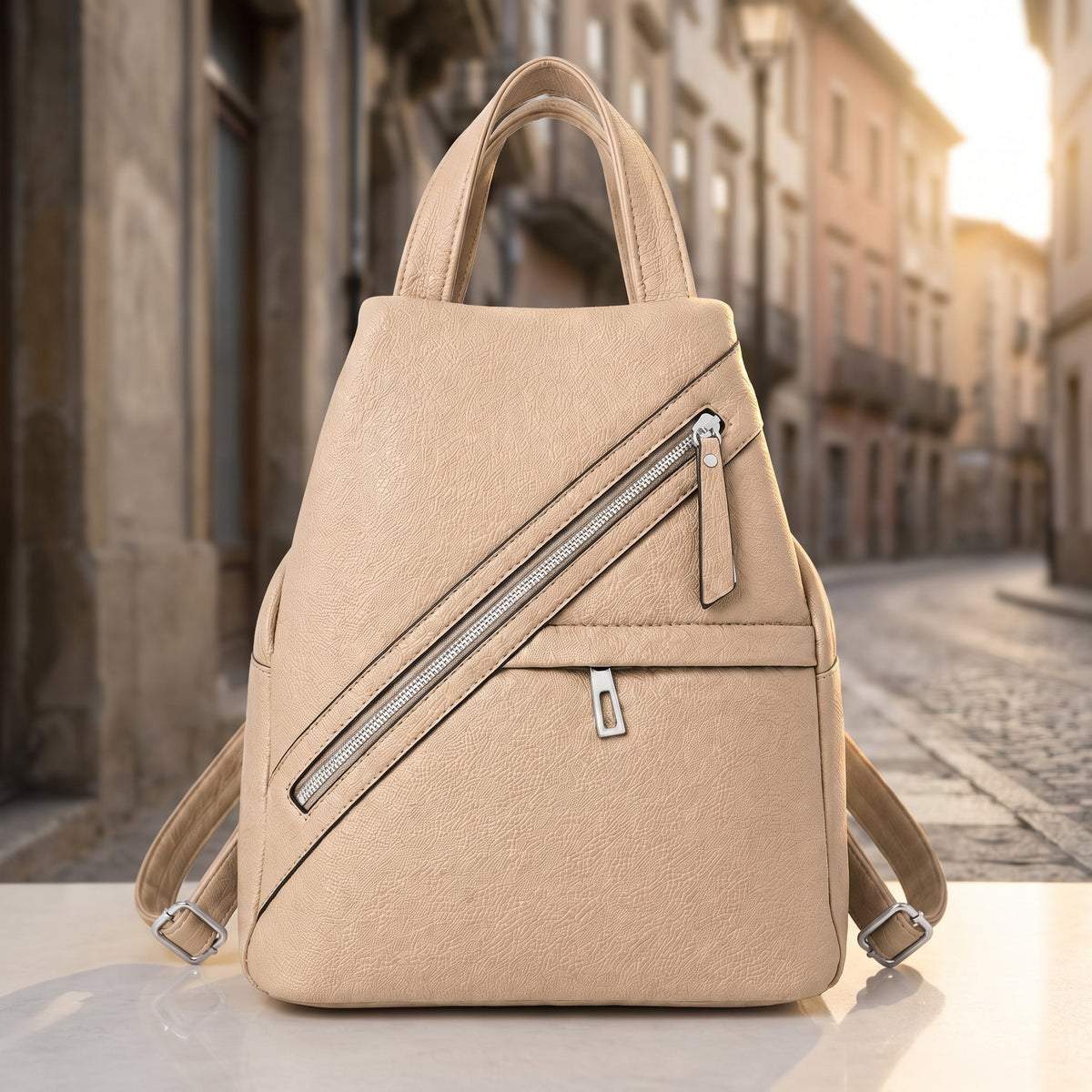 Paverra Duo Line Diagonal  дамска раница и чанта 2 в 1