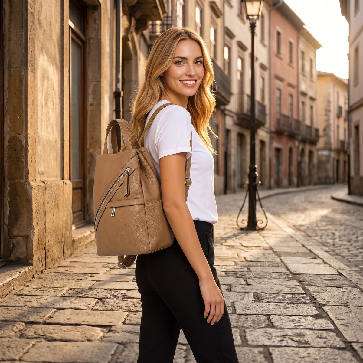 Paverra Duo Line Diagonal  дамска раница и чанта 2 в 1